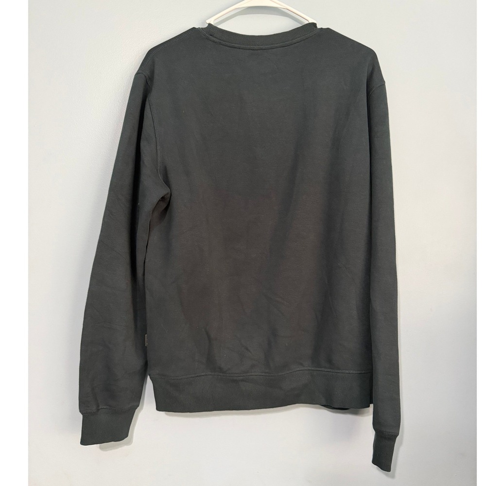 Eddie Bauer Men's M Crewneck Sweatshirt Green Sherpa Lined Fleece Pullover - Picture 2 of 4